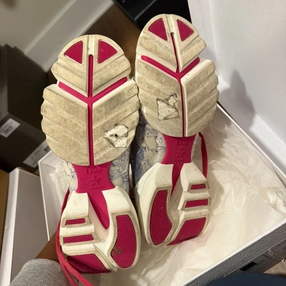 Dior Women's Sneakers - Red, Blue, Cream